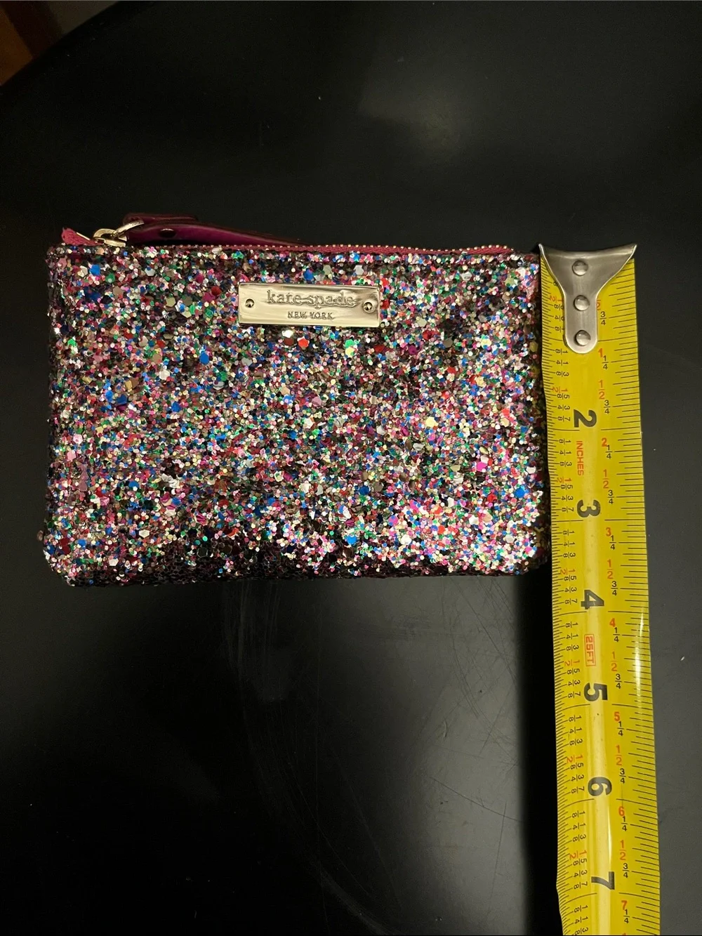 kate spade Multicolor Glitter Zip Pouch